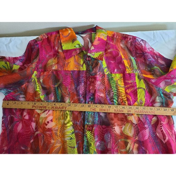 Bamboo Traders Long Sleeves Womens Shirt Top Multicolor Pink Size 1X A180 - Picture 10 of 11